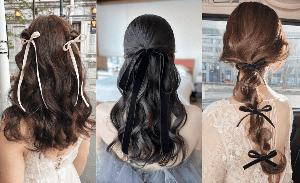 花嫁ヘア＊真似したくなるほど可愛いベロアリボンヘアアレンジ35選♡のカバー写真 0.6096153846153847